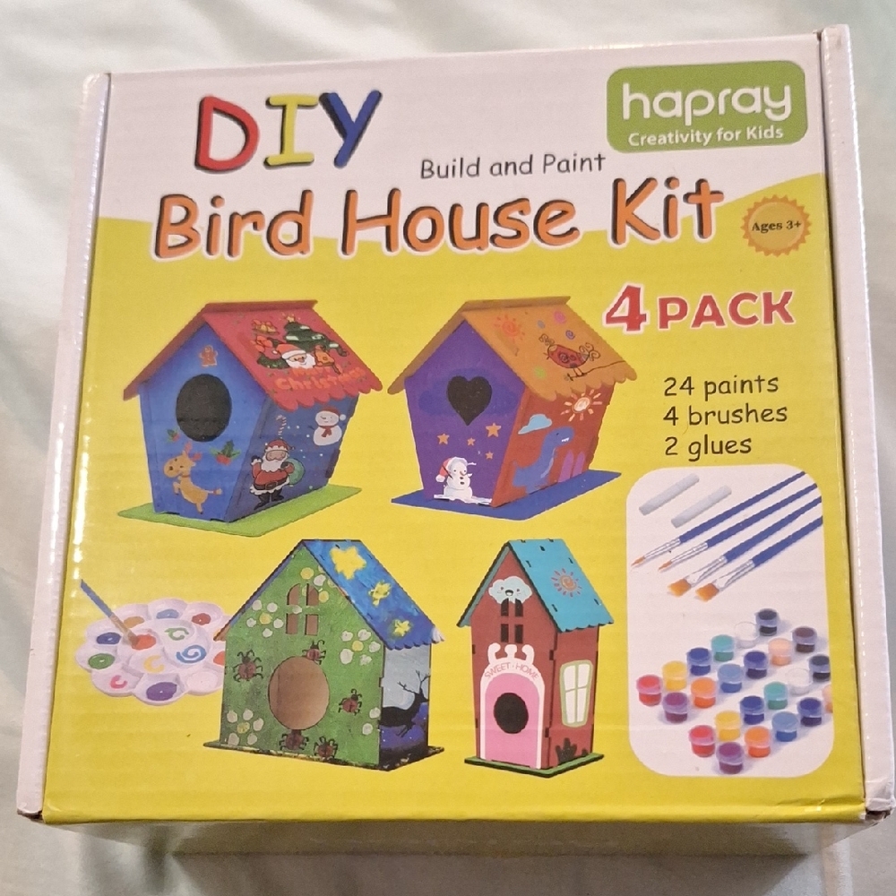 DIY Bird House Kit - 4 Pack - Multicolor